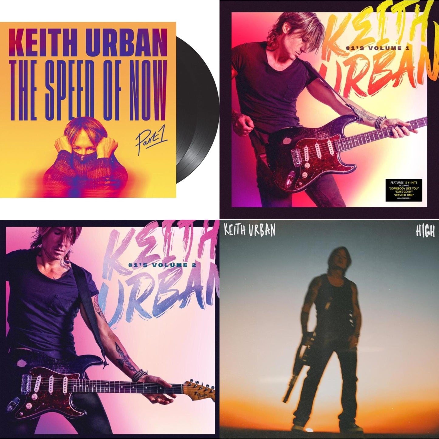 Keith Urban - Speed Of Now Part 1 (2LP) & #1'S - Volume 1 (Coke Bottle Clear LP Vinyl) & #1'S - Volume 2 (Grape LP Vinyl) & High