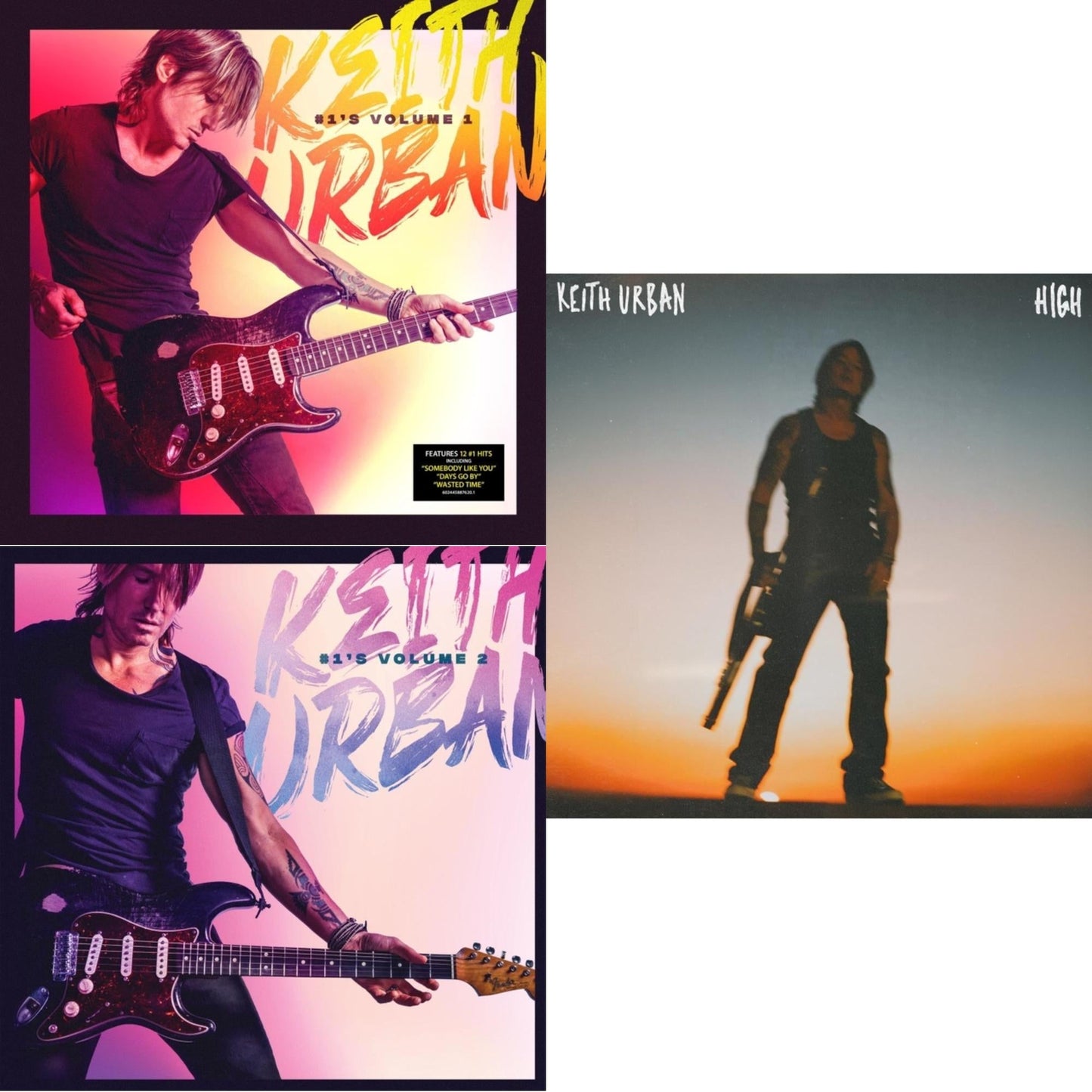 Keith Urban - #1'S - Volume 1 (Coke Bottle Clear LP Vinyl) & #1'S - Volume 2 (Grape LP Vinyl) & High