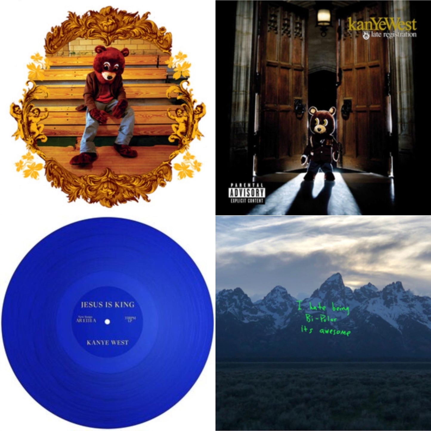Kanye West - College Dropout & Late Registration & Jesus Is King & Ye - LP Vinyl Bundle