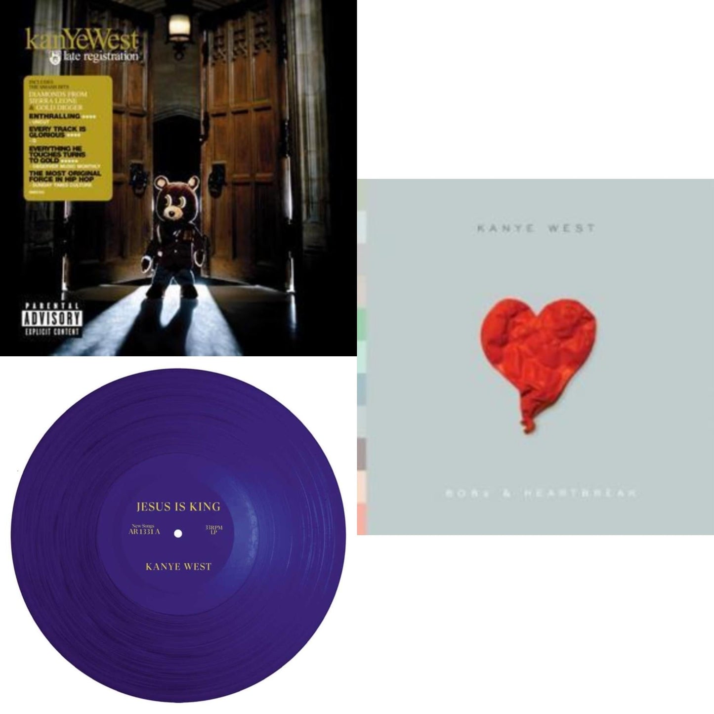 Kanye West - Late Registration & Jesus Is King & 808S & Heartbreak - CD Bundle