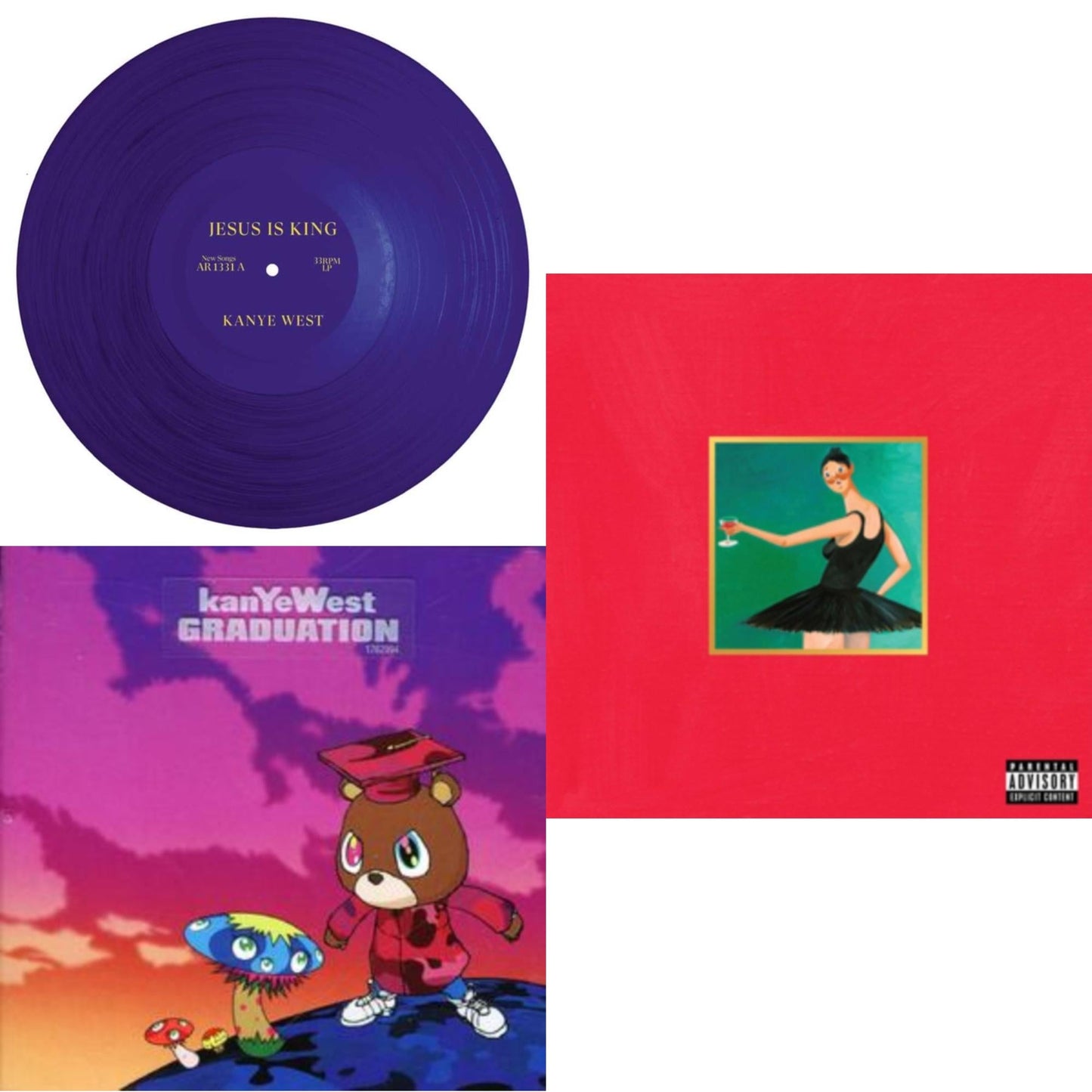 Kanye West - Jesus Is King & Graduation & My Beautiful Dark Twisted Fantasy - CD Bundle