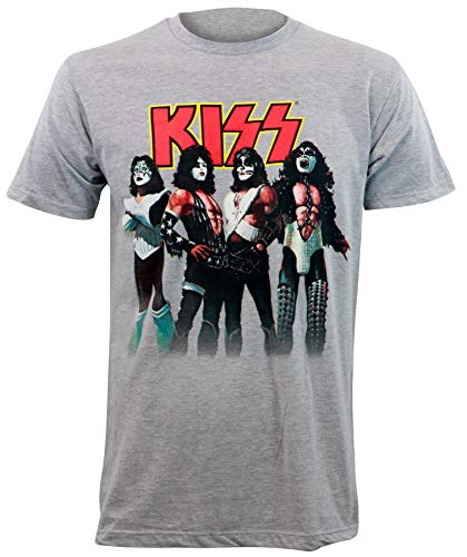 Kiss KISS STANCE LOGO HEATHER GRAY SS TEE LARGE Mens T Shirt Officially Licensed