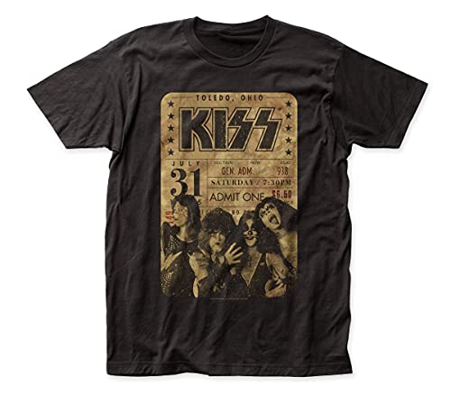 Kiss Kiss Concert Ticket Fitted Jersey Tee Mens T Shirt Officially Licensed