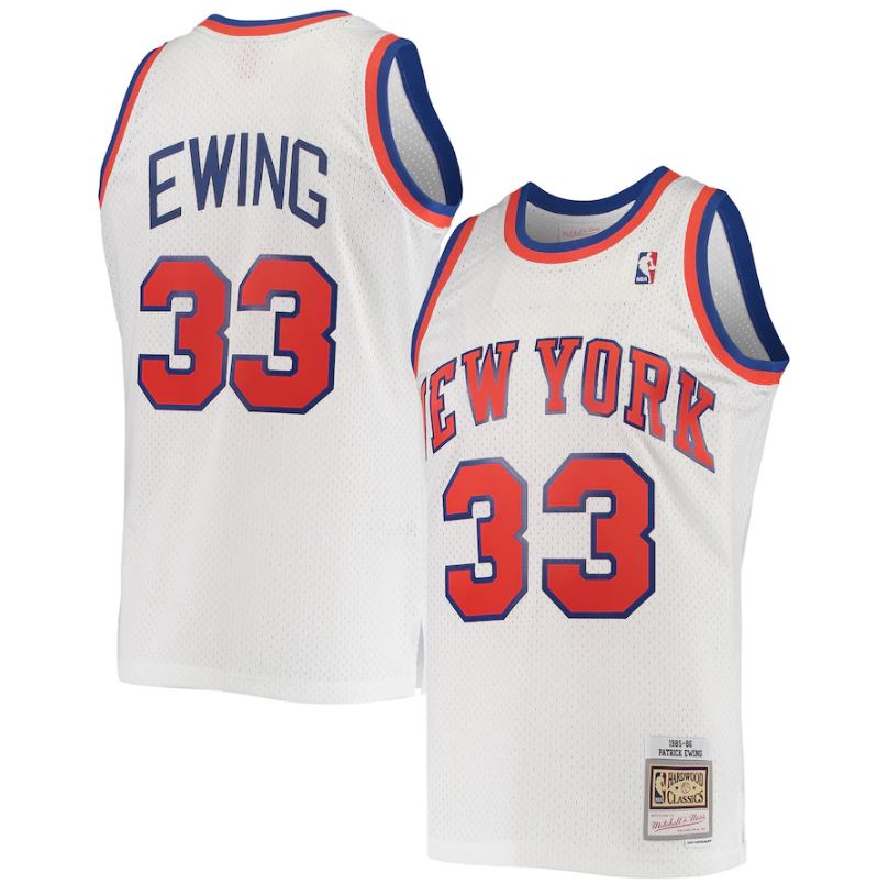 Patrick Ewing New York Knicks Mitchell & Ness White 1985-86 Hardwood Classics Swingman Jersey