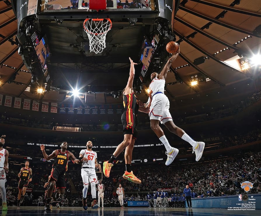 RJ Barrett Slam Dunk New York Knicks 8" x 10" Basketball Photo