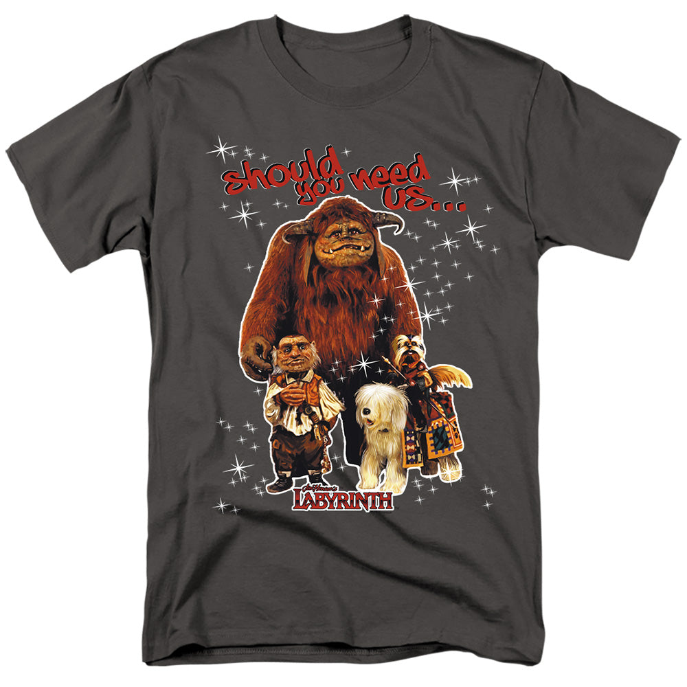 Labyrinth Should You Need Us Mens T Shirt Charcoal
