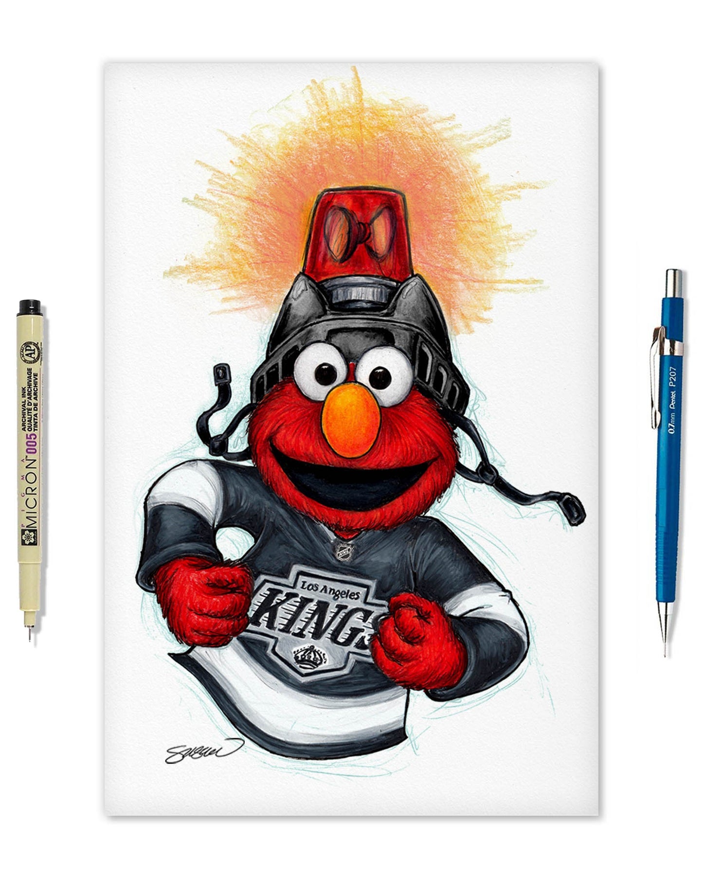 Elmo Loves Goals! x NHL Kings Limited Edition Art Print