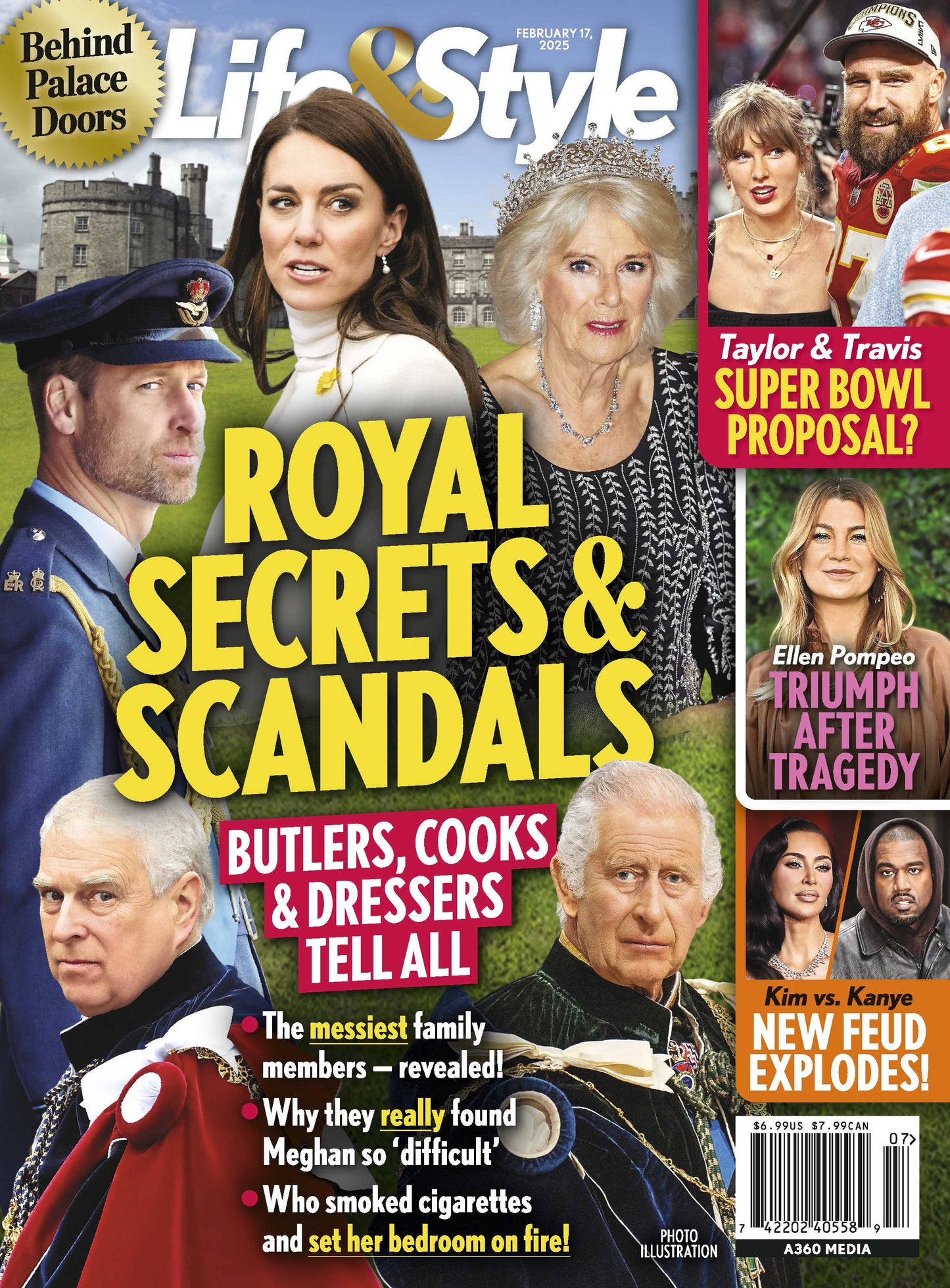 Life & Style - 02.17.25: Royal Secrets & Scandals, Why They Found Meghan Difficult, Taylor & Travis Super Bowl Proposal, Ellen Pompeo's Triumph After Tragedy, Kim vs Kanye As New Feud Explodes & More!