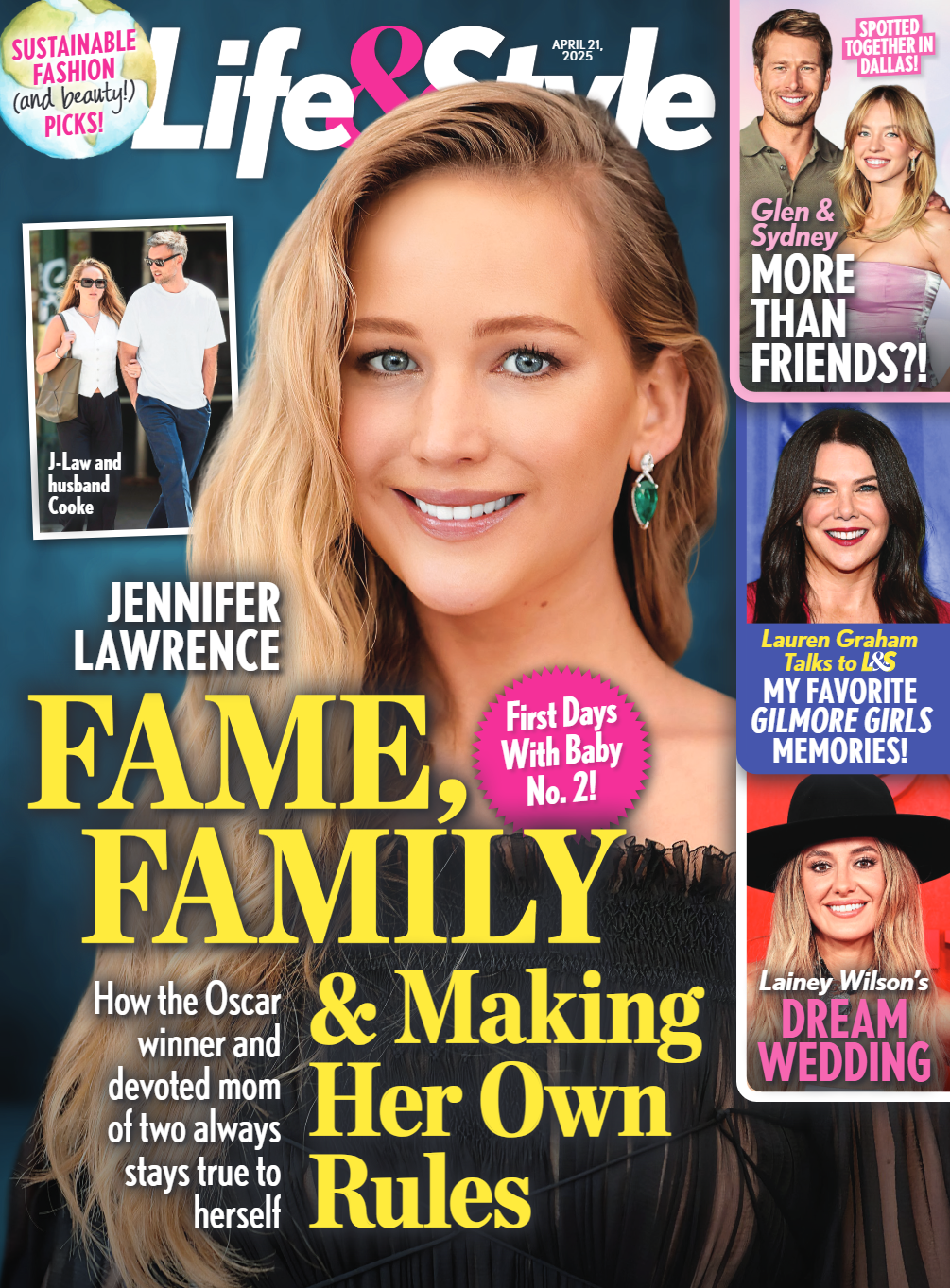 Life & Style - 04.21.25: Jennifer Lawrence's Empowering Journey, Sydney Sweeney & Glen Powell's Rumored Romance, Lauren Graham’s Top Gilmore Girls Moments, Lainey Wilson’s Dream Wedding & More