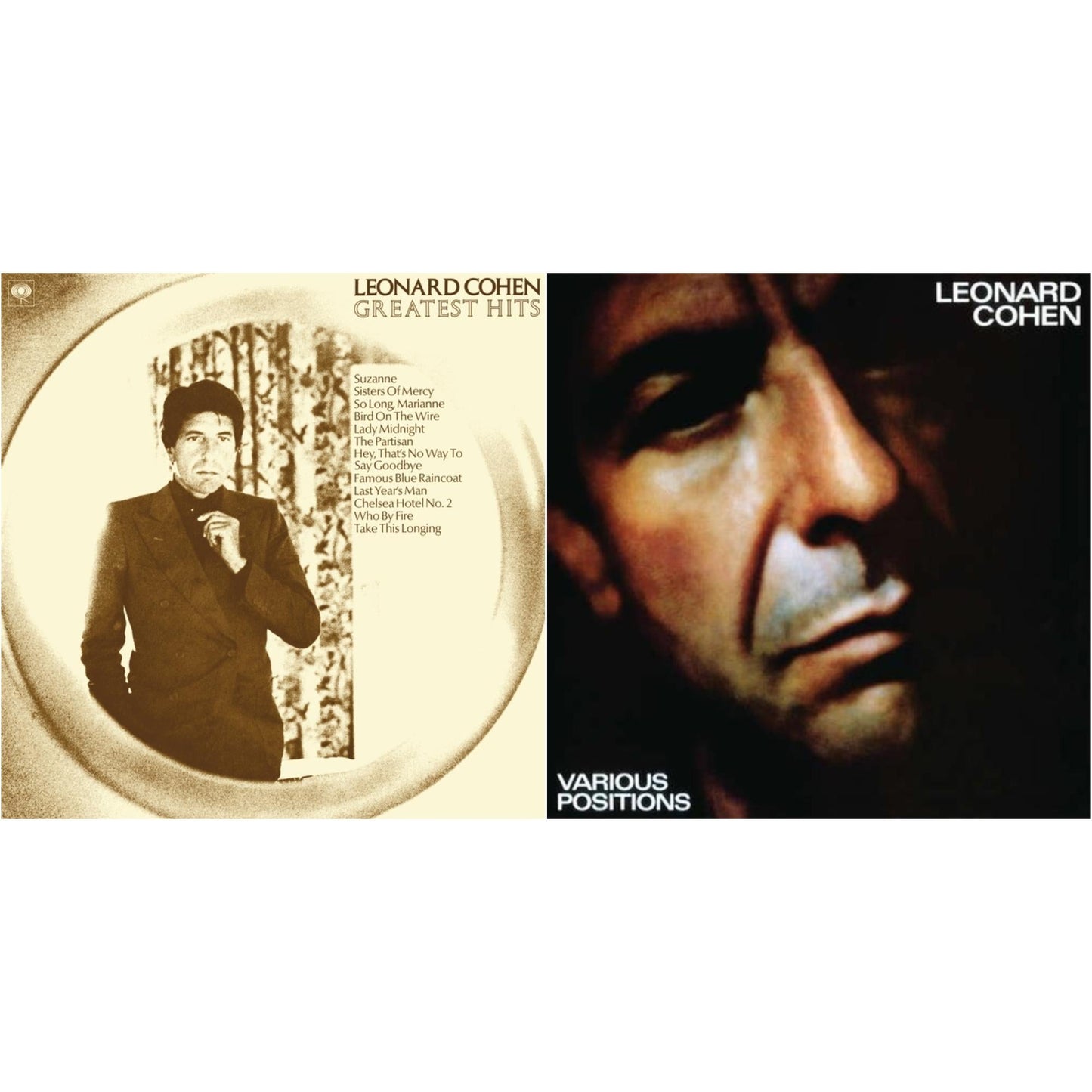 Leonard Cohen - Various Positions (150G/Dl Card) & Greatest Hits (150G/Dl Card) - LP Vinyl Bundle