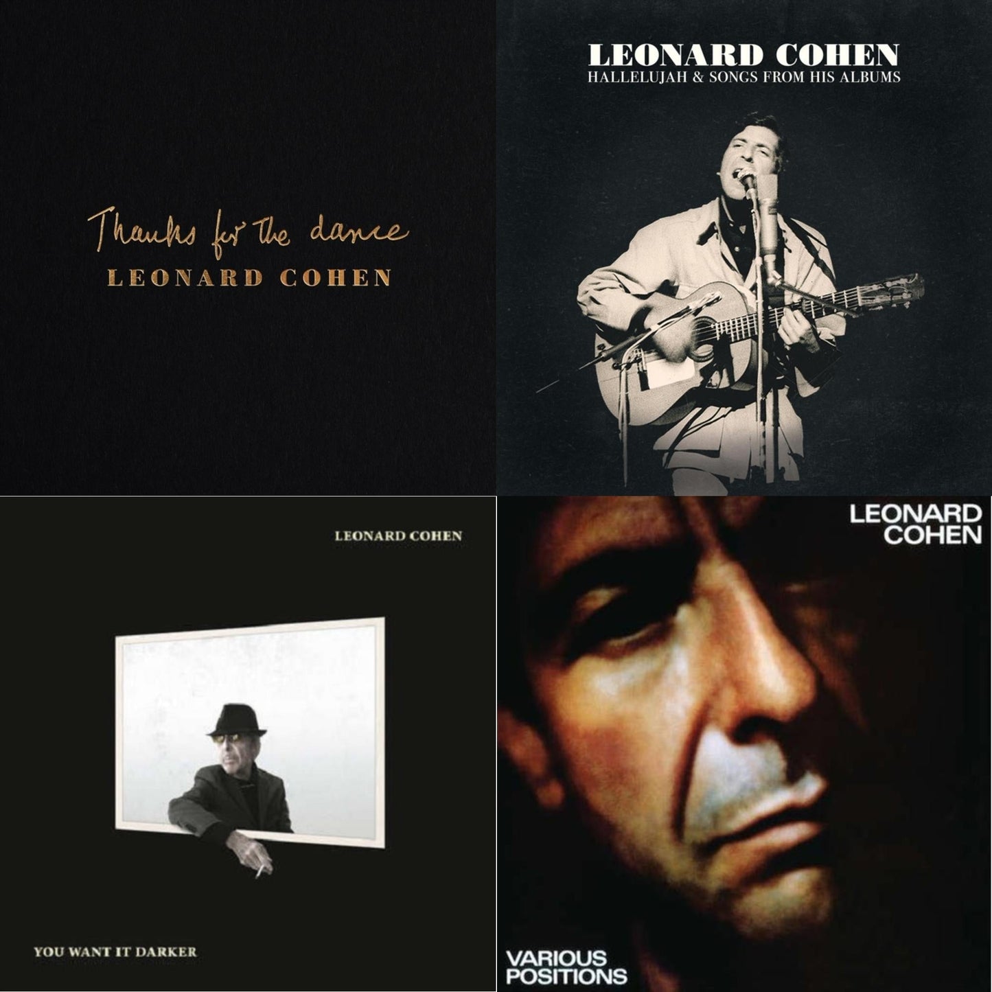 Leonard Cohen - Thanks For The Dance (180G) & Hallelujah & Songs From His Albums (2LP) & You Want It Darker (180G/Dl Card) & Various Positions (150G/Dl Card)