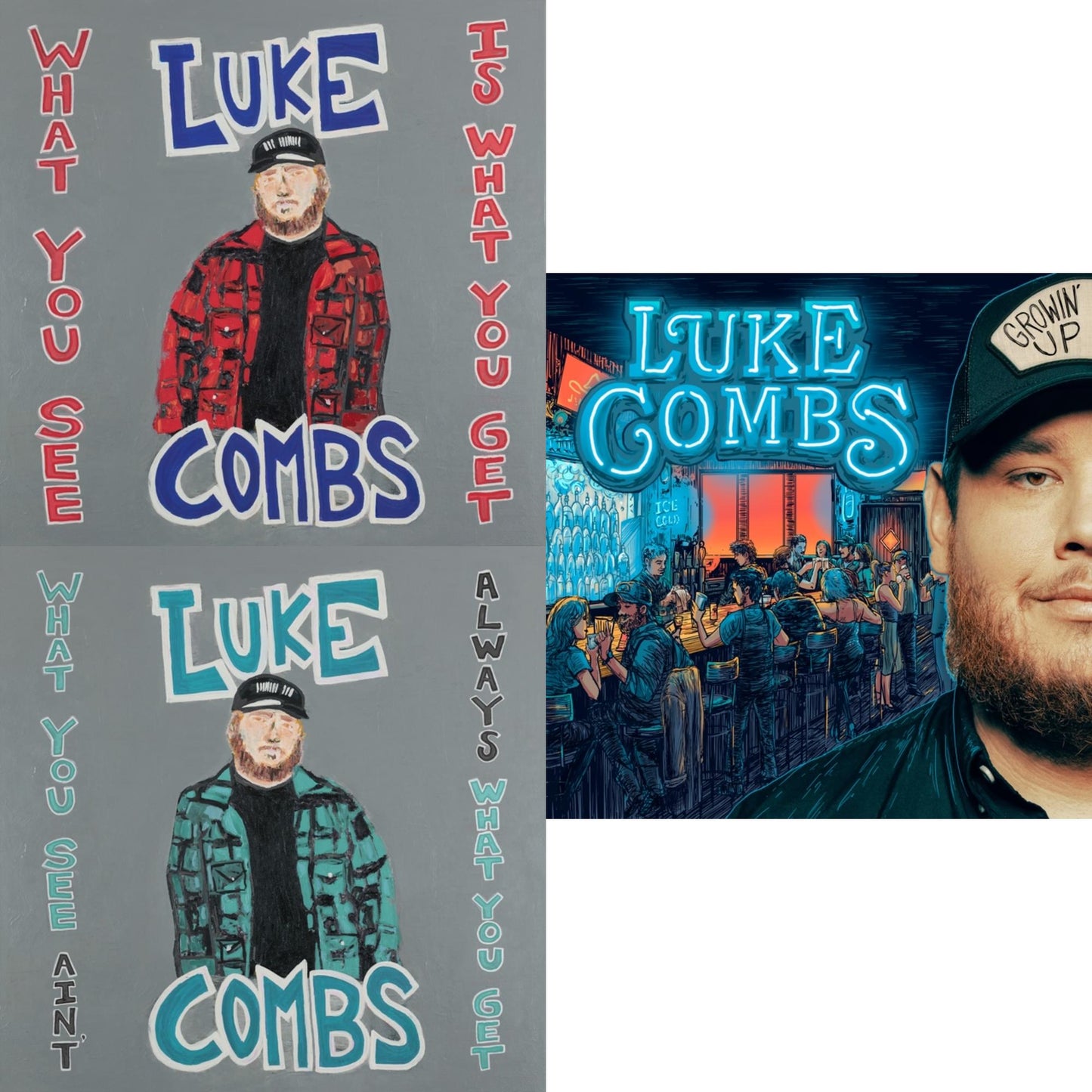 Luke Combs - What You See Is What You Get (2LP/140G) & What You See Ain't Always What You Get (Deluxe Edition) (3LP/140G) & Growin' Up (150G)