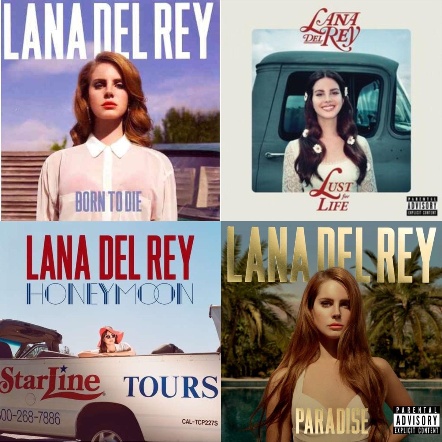 Lana Del Rey - Born To Die & Lust For Life & Honeymoon & Paradise - CD Bundle
