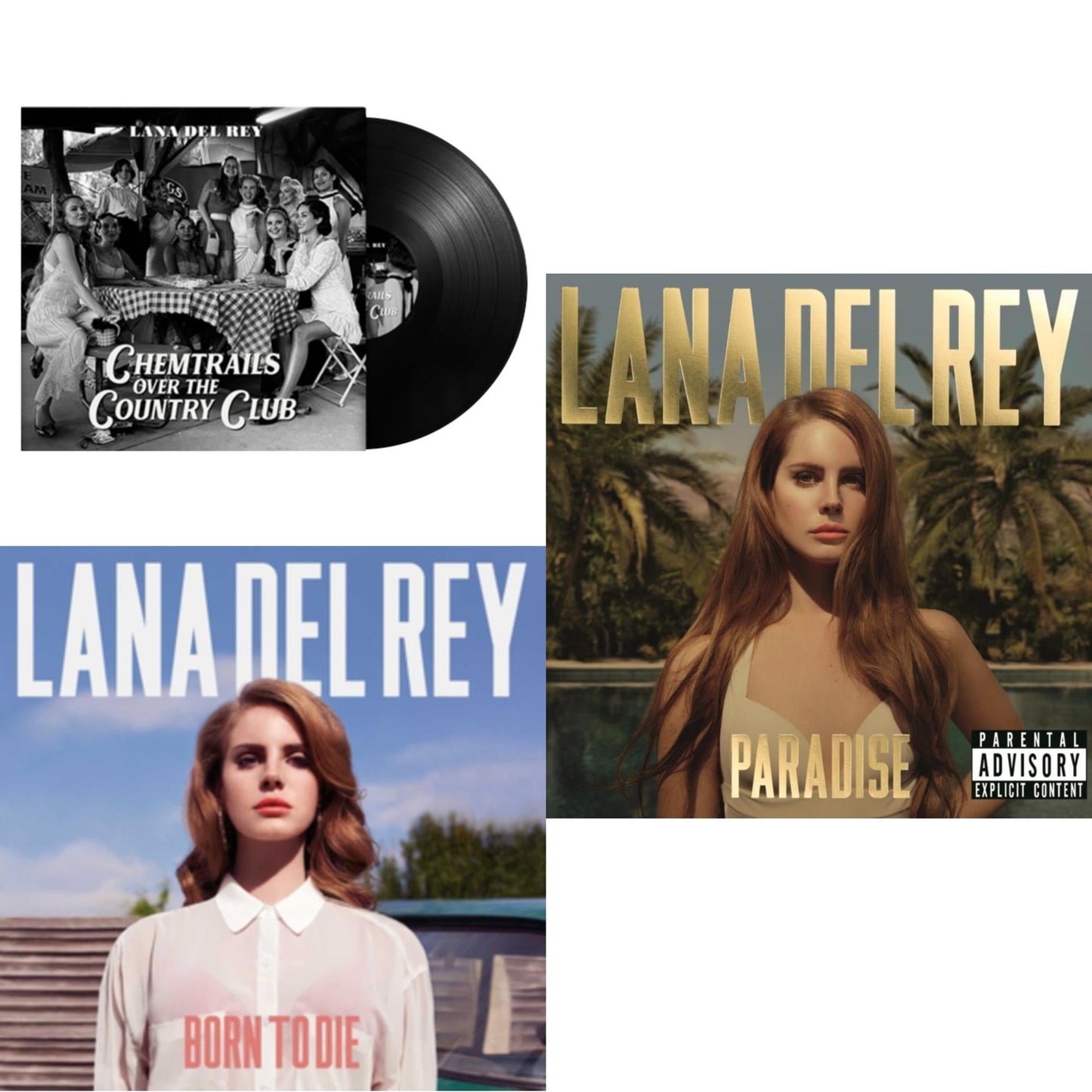 Lana Del Rey - Chemtrails Over The Country Club & Born To Die & Paradise - LP Vinyl Bundle