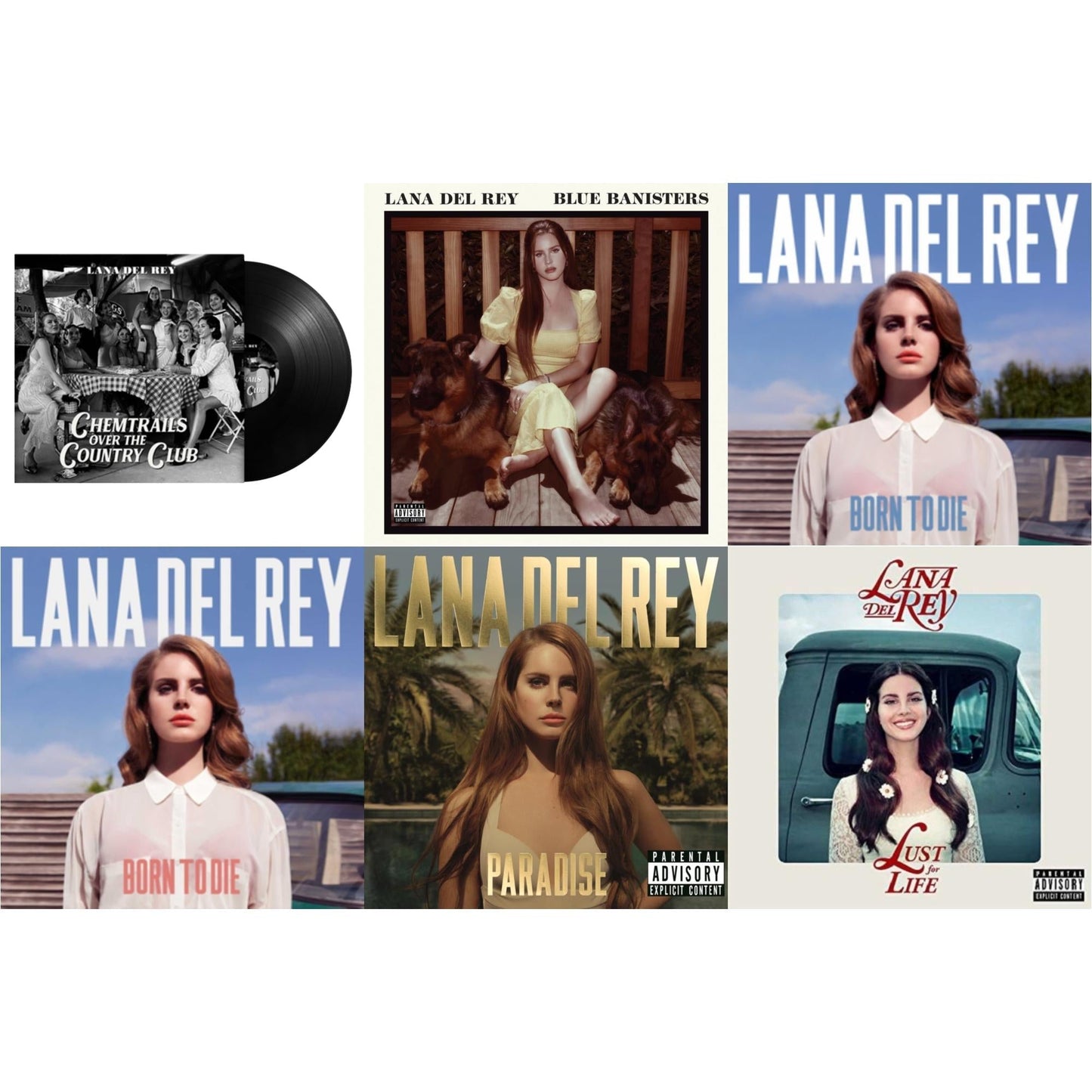 Lana Del Rey - Chemtrails Over The Country Club & Blue Banisters (2LP) & Born To Die & Born To Die & Paradise & Lust For Life