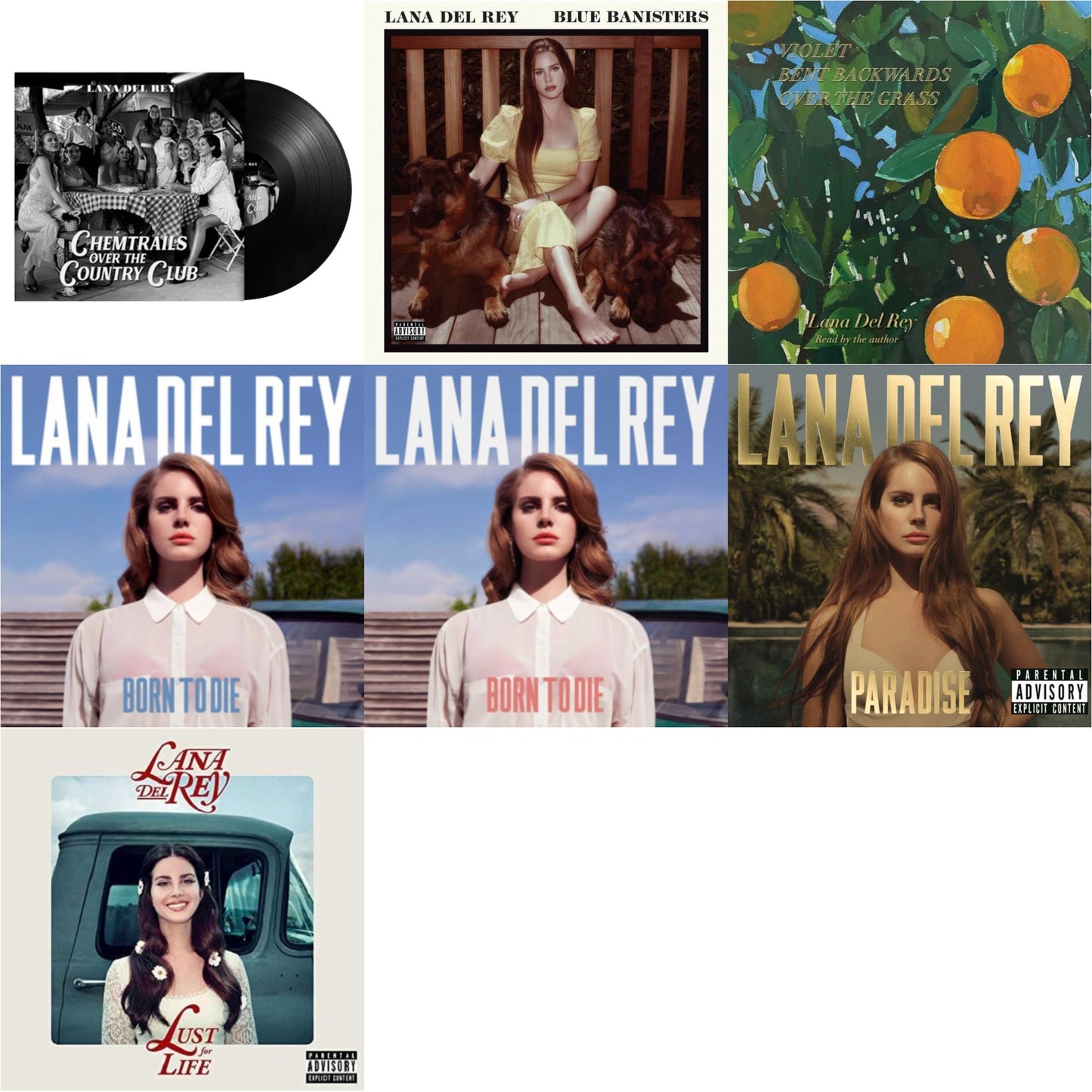 Lana Del Rey - Chemtrails Over The Country Club & Blue Banisters (2LP) & Violet Bent Backwards Over The Grass (180G) & Born To Die & Born To Die & Paradise & Lust For Life