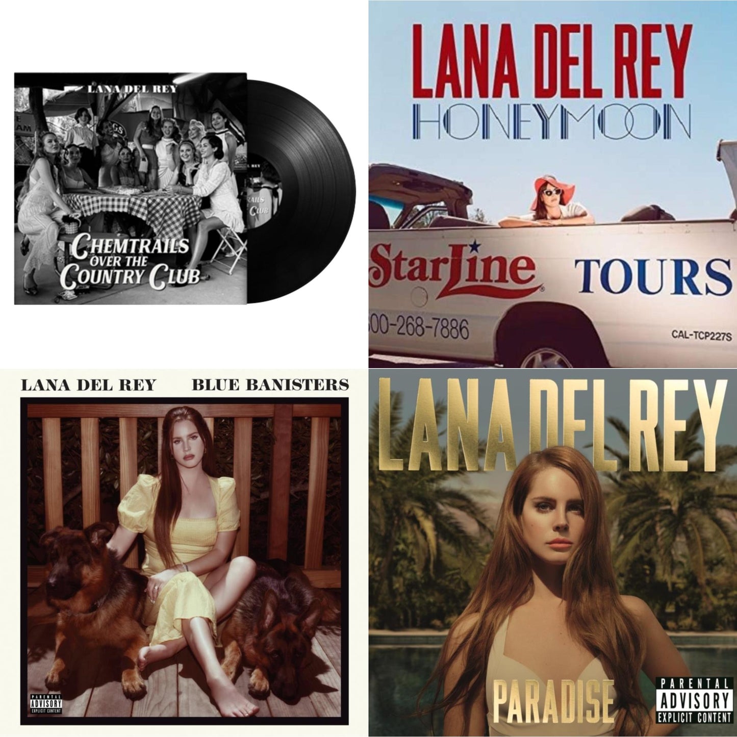 Lana Del Rey - Chemtrails Over The Country Club & Blue Banisters (2LP) & Paradise & Honeymoon