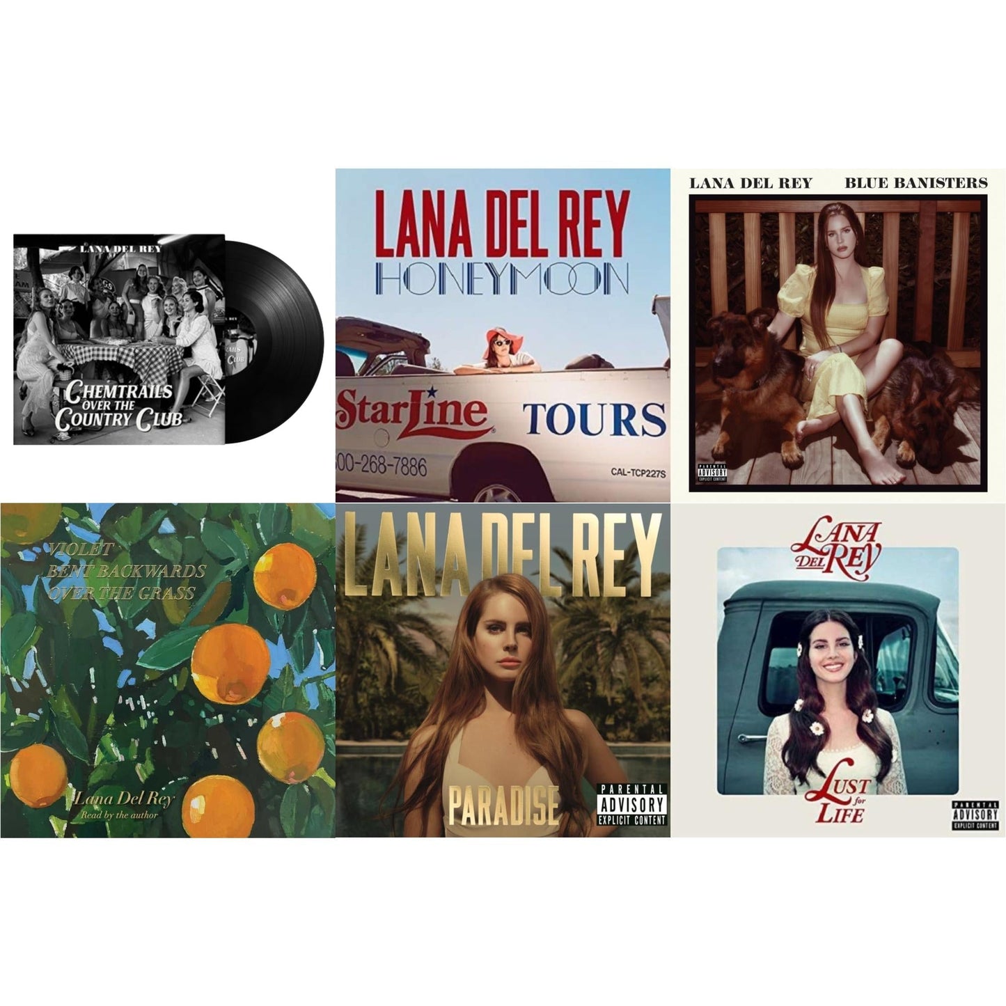 Lana Del Rey - Chemtrails Over The Country Club & Blue Banisters (2LP) & Violet Bent Backwards Over The Grass (180G) & Paradise & Honeymoon & Lust For Life