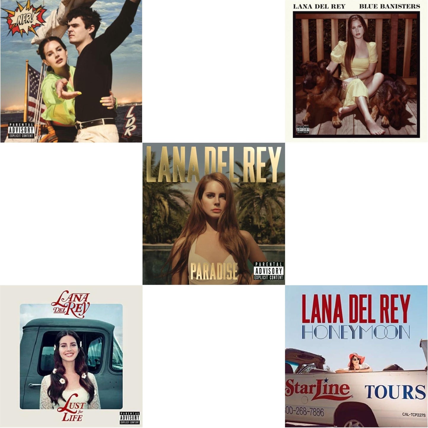 Lana Del Rey - Blue Banisters (2LP) & Nfr! (2LP) & Paradise & Honeymoon & Lust For Life