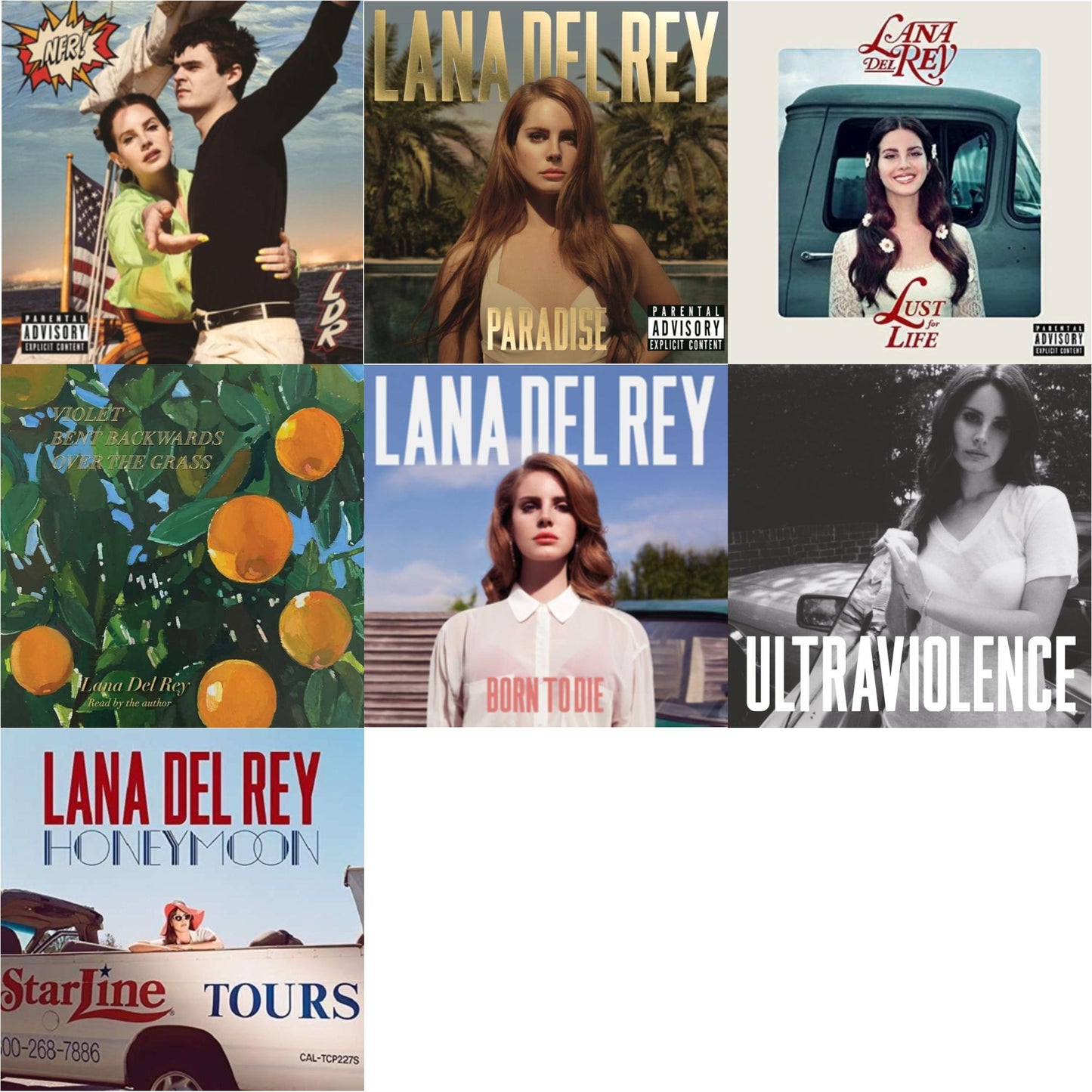 Lana Del Rey - Violet Bent Backwards Over The Grass (180G) & Nfr! (2LP) & Born To Die & Paradise & Ultraviolence & Honeymoon & Lust For Life