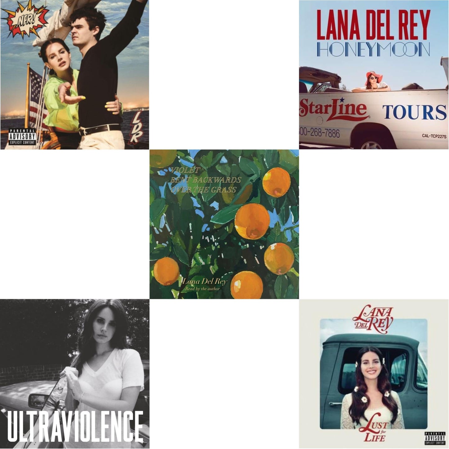 Lana Del Rey - Violet Bent Backwards Over The Grass & Nfr! & Ultraviolence & Honeymoon & Lust For Life - CD Bundle