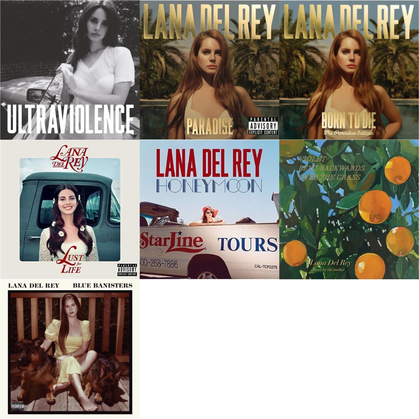 Lana Del Rey - Blue Banisters (2LP) & Violet Bent Backwards Over The Grass (180G) & Born To Die (Paradise Edition) (Only The Bonus Material) & Paradise & Ultraviolence & Honeymoon & Lust For Life