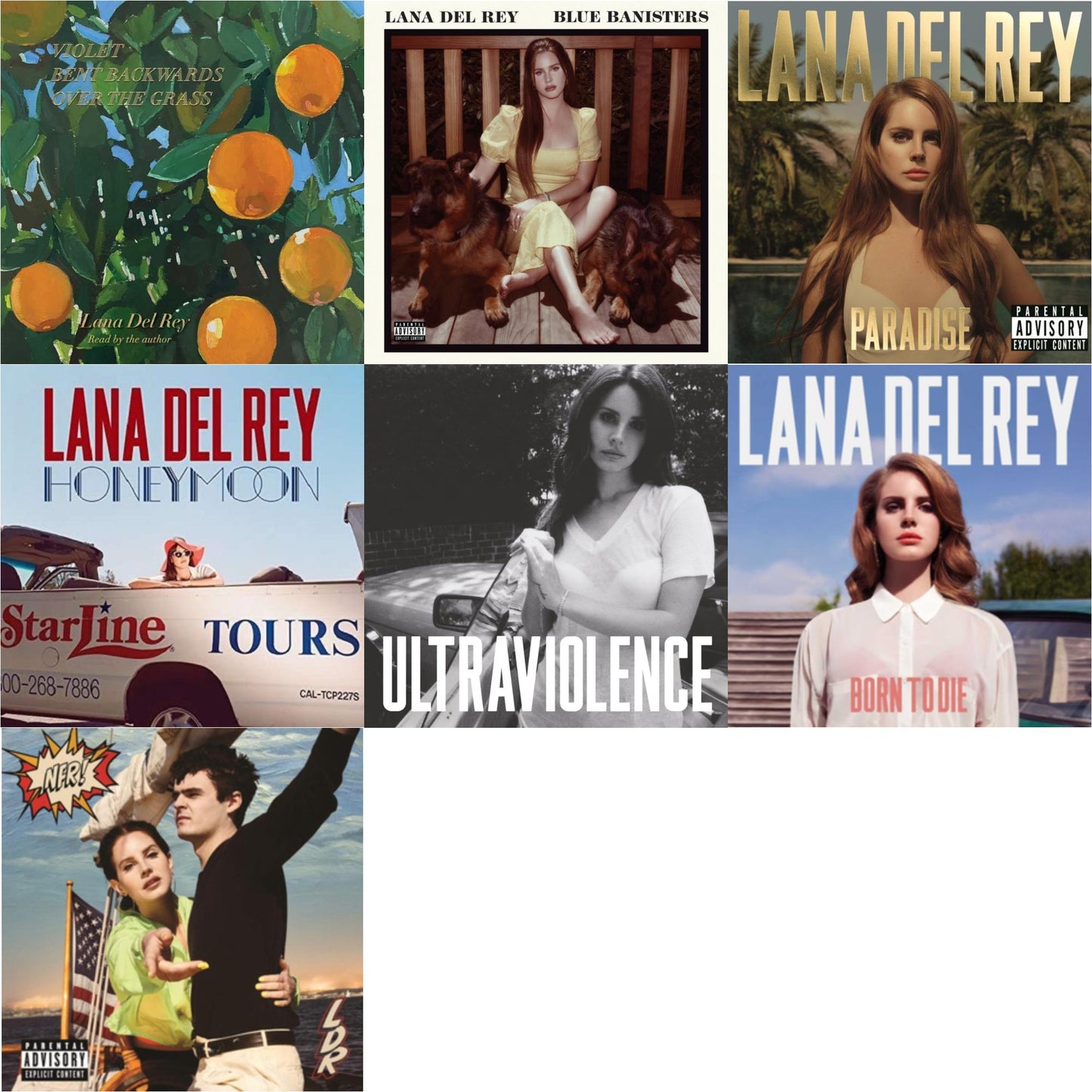 Lana Del Rey - Blue Banisters (2LP) & Violet Bent Backwards Over The Grass (180G) & Nfr! (2LP) & Born To Die & Paradise & Ultraviolence & Honeymoon