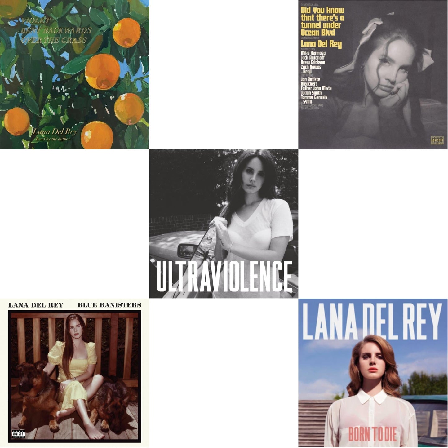 Lana Del Rey - Blue Banisters (2LP) & Did You Know That There’S A Tunnel Under Ocean Blvd (X) (2LP/180G) & Violet Bent Backwards Over The Grass (180G) & Born To Die & Ultraviolence
