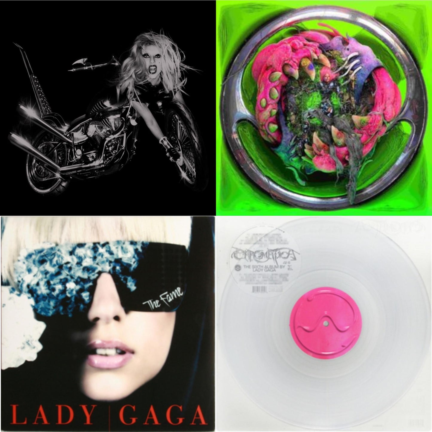 Lady Gaga - Born This Way - The Tenth Anniversary (3LP) & Dawn Of Chromatica (Clear LP Vinyl) & Chromatica (Milky Clear LP Vinyl) & Fame