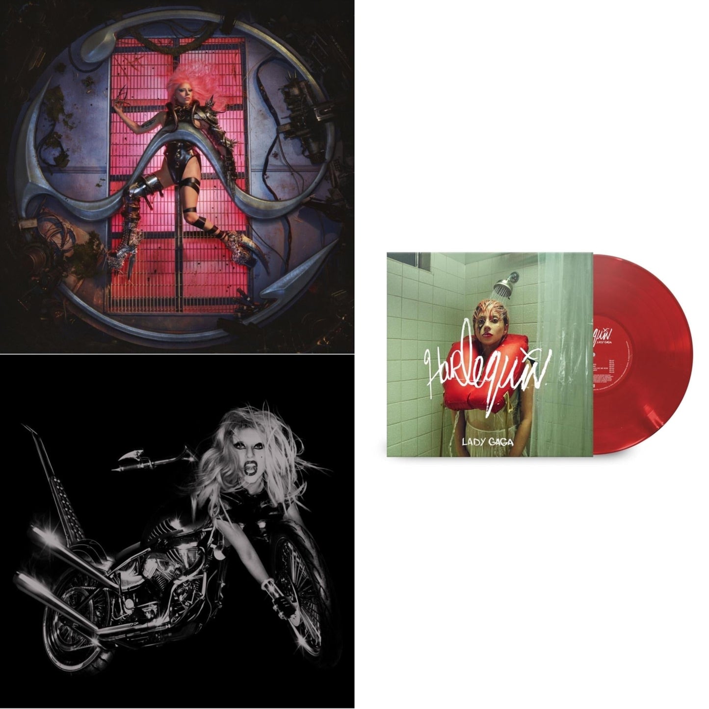 Lady Gaga - Chromatica (180G) & Born This Way - The Tenth Anniversary (3LP) & Harlequin (Red LP Vinyl)