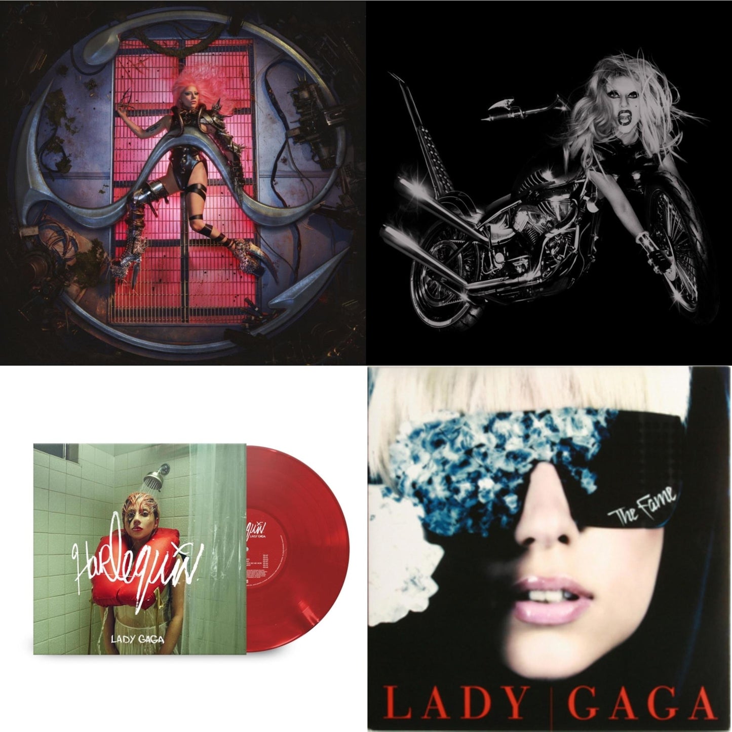Lady Gaga - Chromatica (180G) & Born This Way - The Tenth Anniversary (3LP) & Harlequin (Red LP Vinyl) & Fame