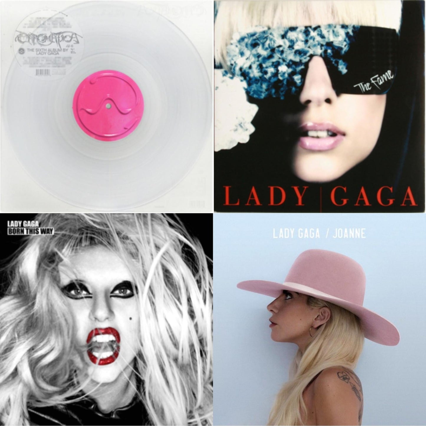 Lady Gaga - Chromatica (Milky Clear LP Vinyl) & Fame & Born This Way & Joanne
