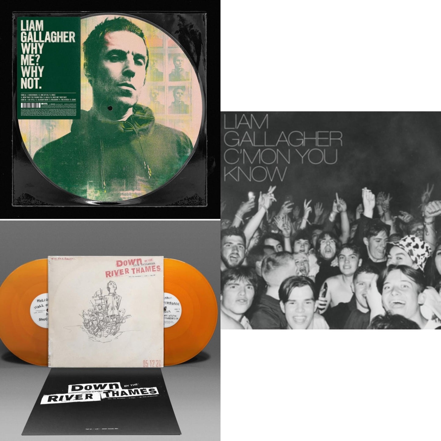 Liam Gallagher - Why Me? Why Not (Picutre Disc) & Down By The River Thames (2LP/Orange Vinyl) & C'mon You Know