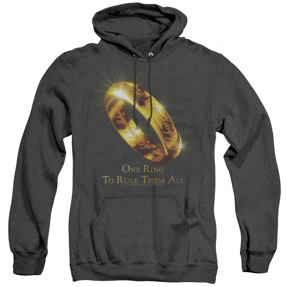 Lord Of The Rings One Ring To Rule Them All Heather Mens Hoodie Black Officially Licensed
