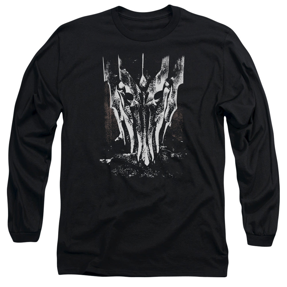Lor Big Sauron Head Mens Long Sleeve Shirt Black Officially Licensed
