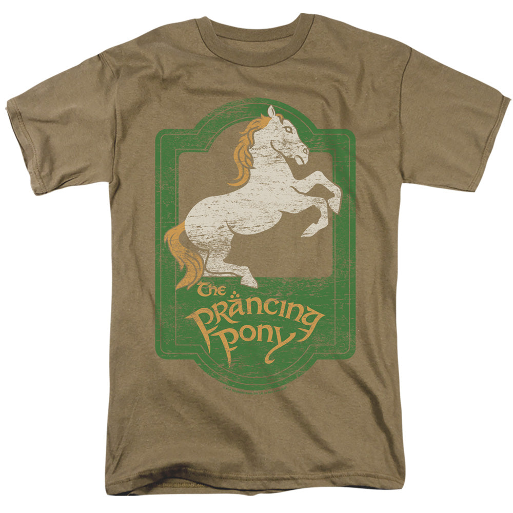 Lord Of The Rings Prancing Pony Sign Mens T Shirt Safari Green