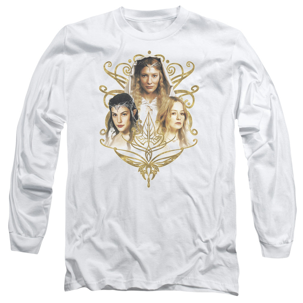 Lor Women Of Middle Earth Mens Long Sleeve Shirt White Officially Licensed