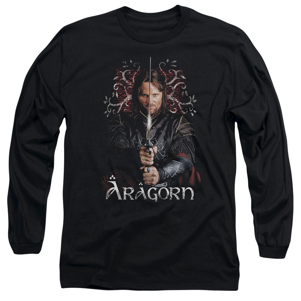 Lor Aragorn Mens Long Sleeve Shirt Black Officially Licensed