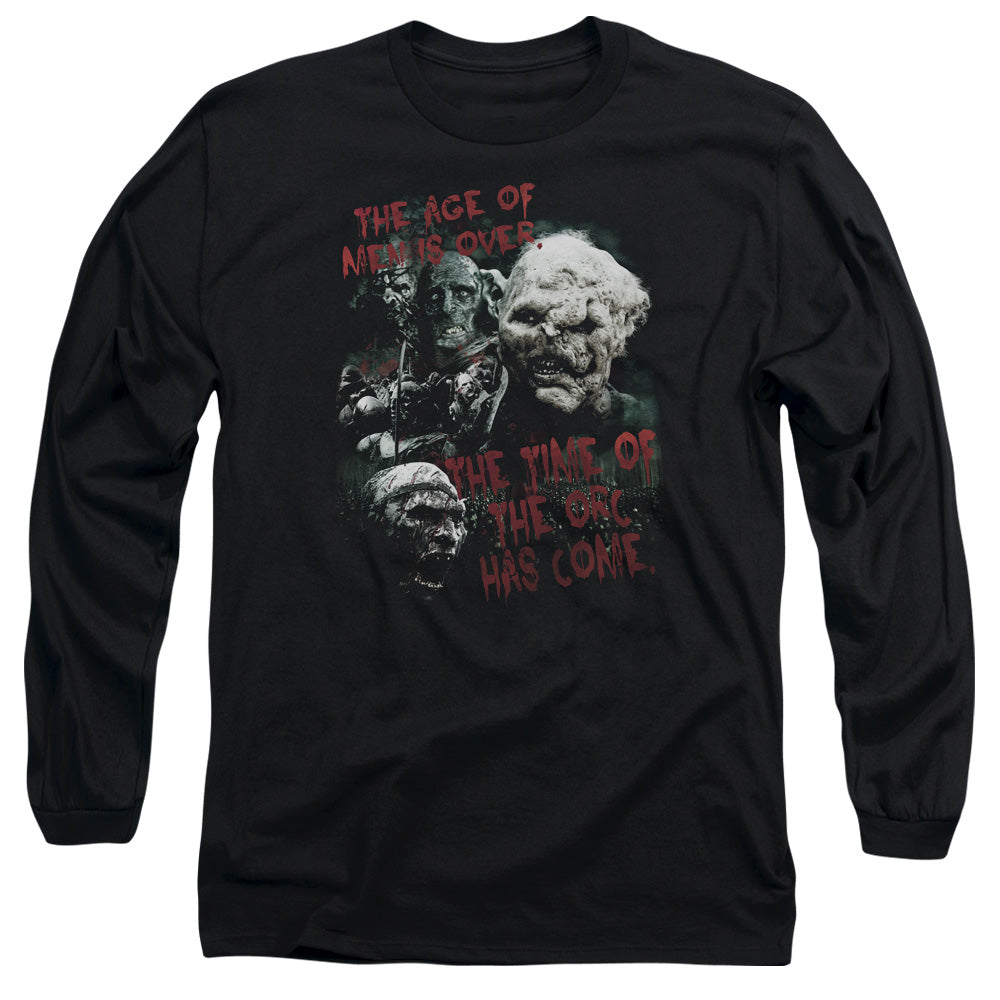 Lor Time Of The Orc Mens Long Sleeve Shirt Black Officially Licensed