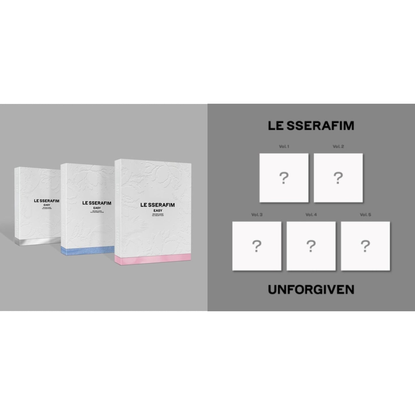 Le Sserafim - Easy: 3Rd Mini Album (Balmy Flex) & Unforgiven (1St Studio Album) (Compact Version) - CD Bundle