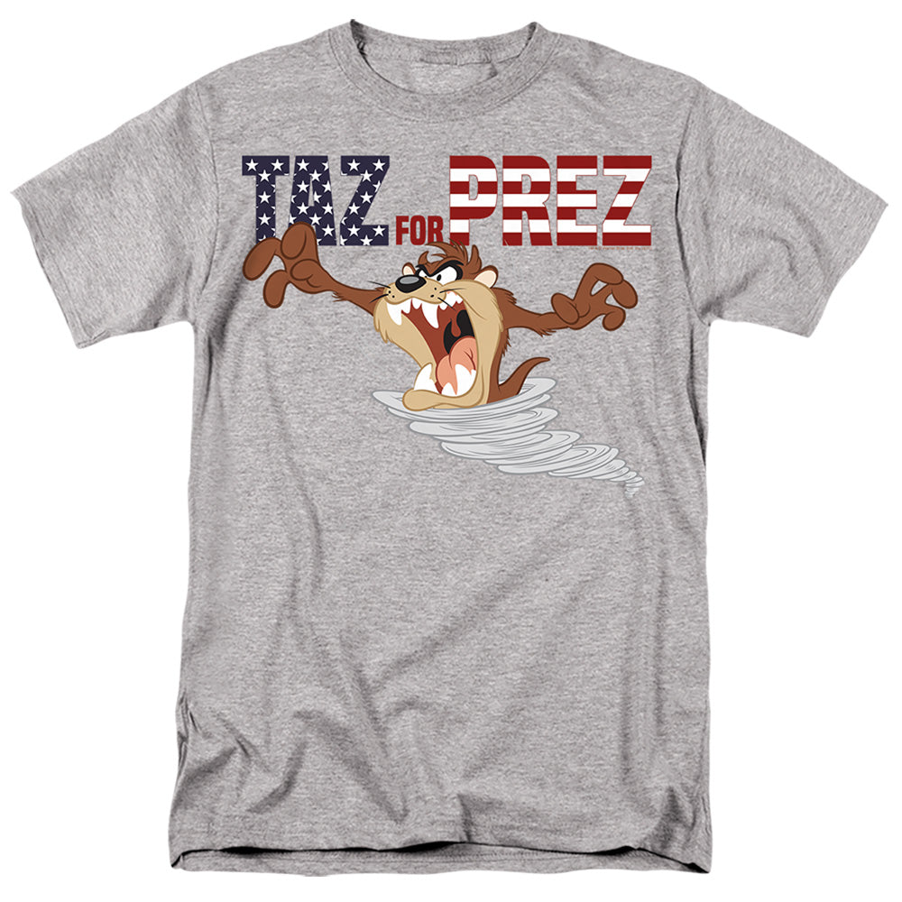 Looney Tunes Taz For Prez 3 Mens T Shirt Athletic Heather