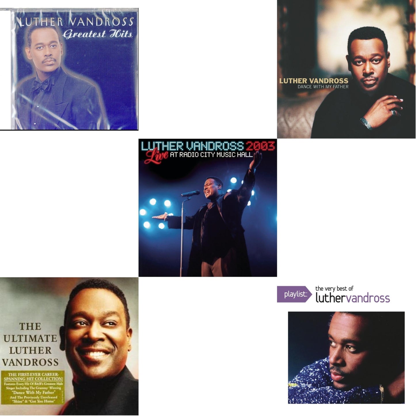 Luther Vandross - Greatest Hits & Best Of Luther Vandross & Live Radio City Music Hall 2003 & Dance With My Father & Playlist: Very Best Of Luther Vandross - CD Bundle