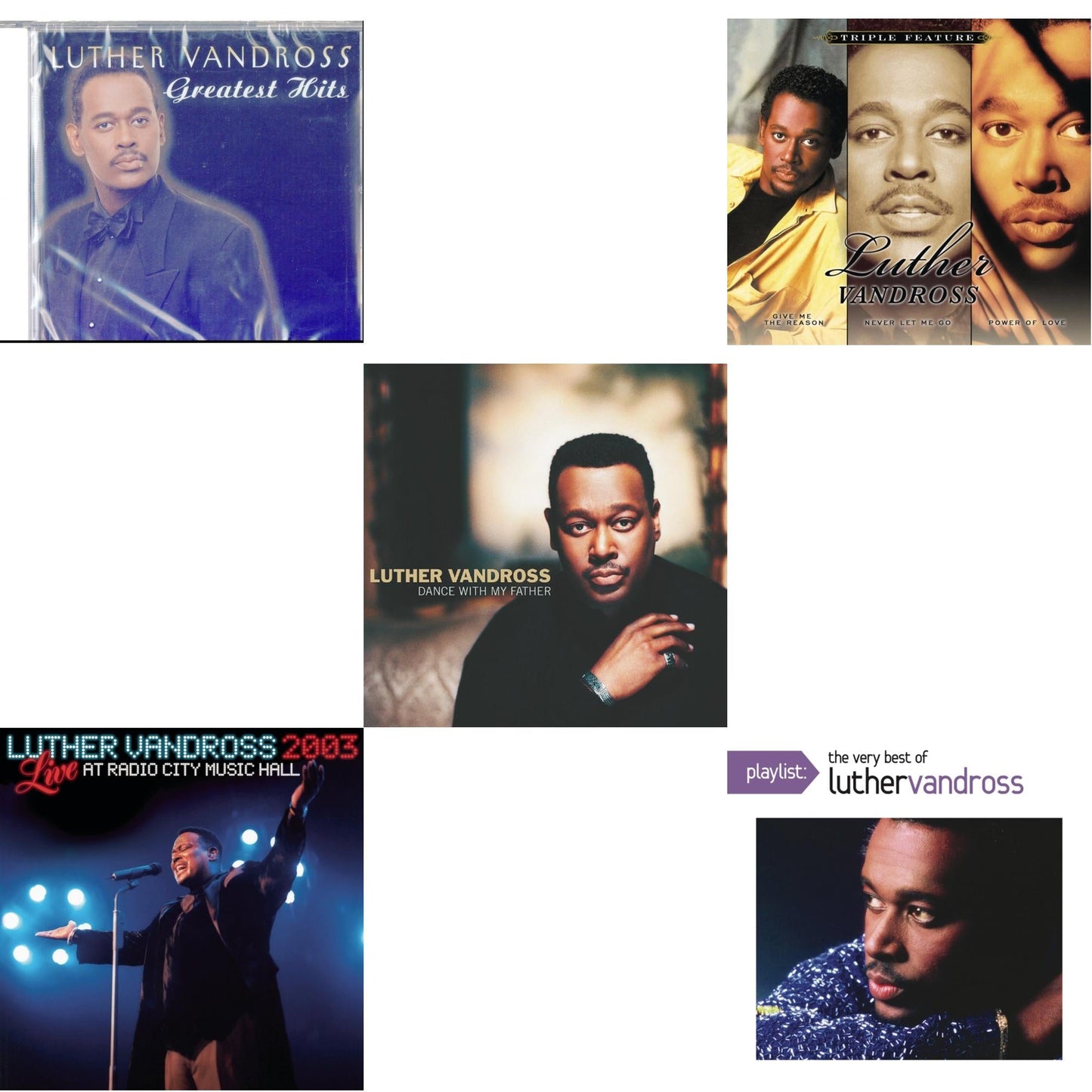 Luther Vandross - Greatest Hits & Live Radio City Music Hall 2003 & Dance With My Father & Give Me The Reason / Never Let Me Go / Power Of Love & Playlist: Very Best Of Luther Vandross - CD Bundle