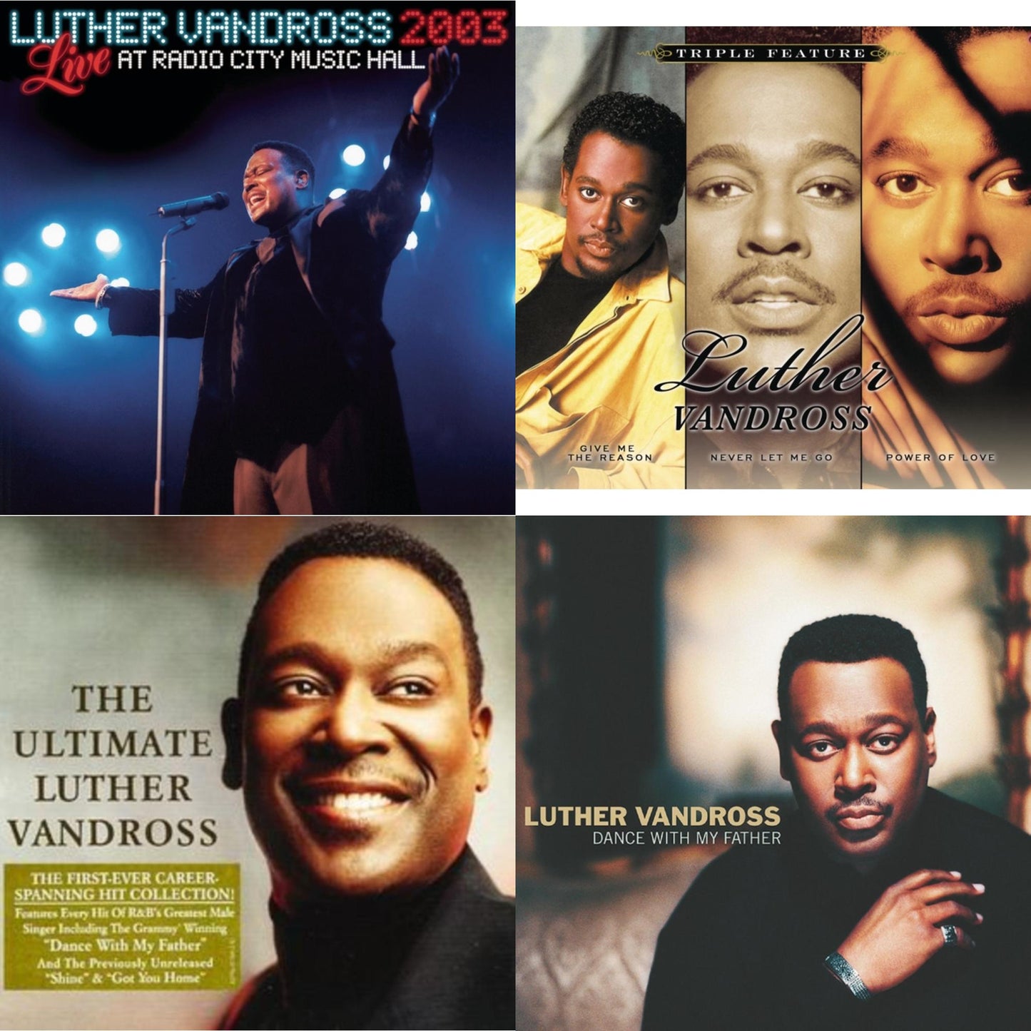 Luther Vandross - Live Radio City Music Hall 2003 & Give Me The Reason / Never Let Me Go / Power Of Love & Best Of Luther Vandross & Dance With My Father - CD Bundle