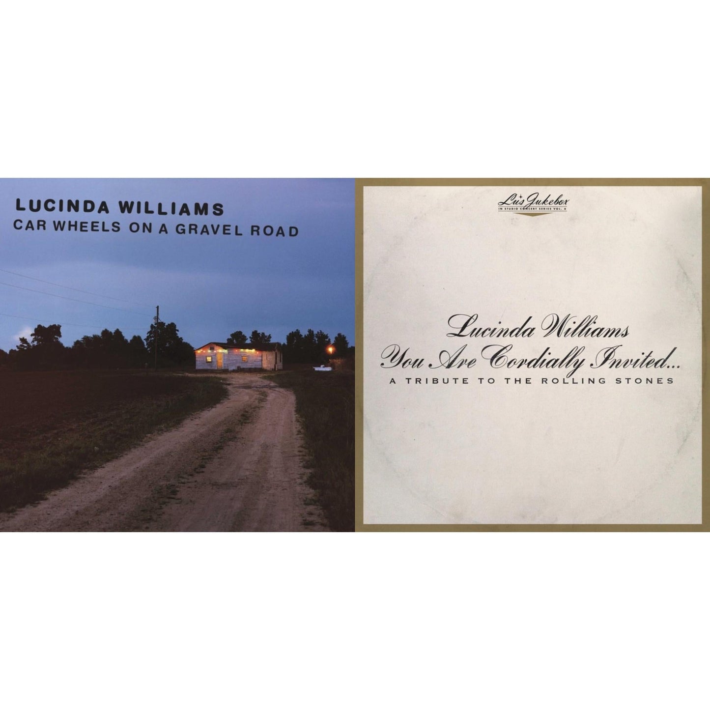Lucinda Williams - Car Wheels On A Gravel Road (Yellow LP Vinyl) & Lu's Jukebox Vol. 6: You Are Cordially Invited... A Tribute To The Rolling Stones