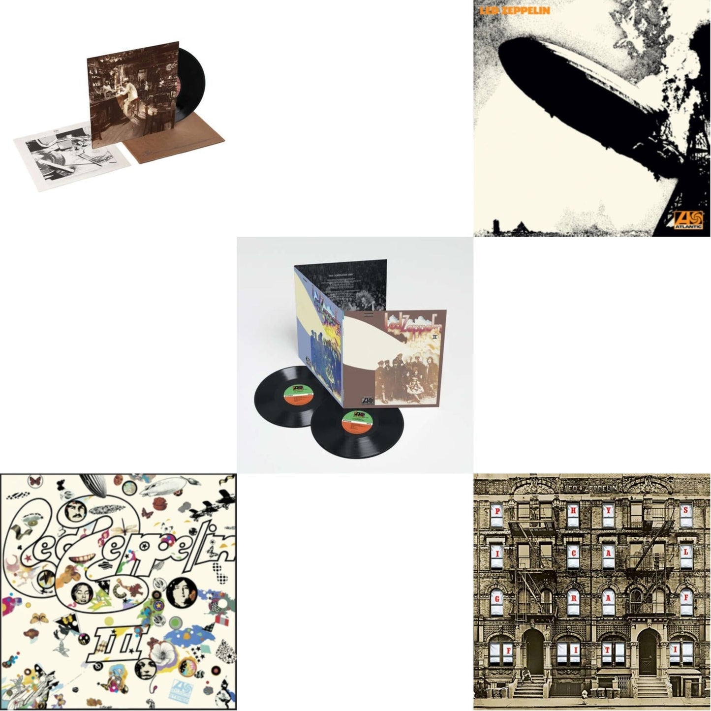 Led Zeppelin - Led Zeppelin Ii (Deluxe Remastered/2LP/180) & In Through The Out Door & Led Zeppelin Iii (Remastered Original/180G) & Physical Graffiti (2015 Remaster) & Led Zeppelin I (180G/Remastered)