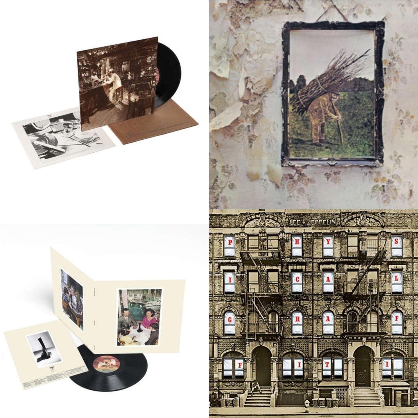 Led Zeppelin - In Through The Out Door & Led Zeppelin Iv & Physical Graffiti (2015 Remaster) & Presence - LP Vinyl Bundle