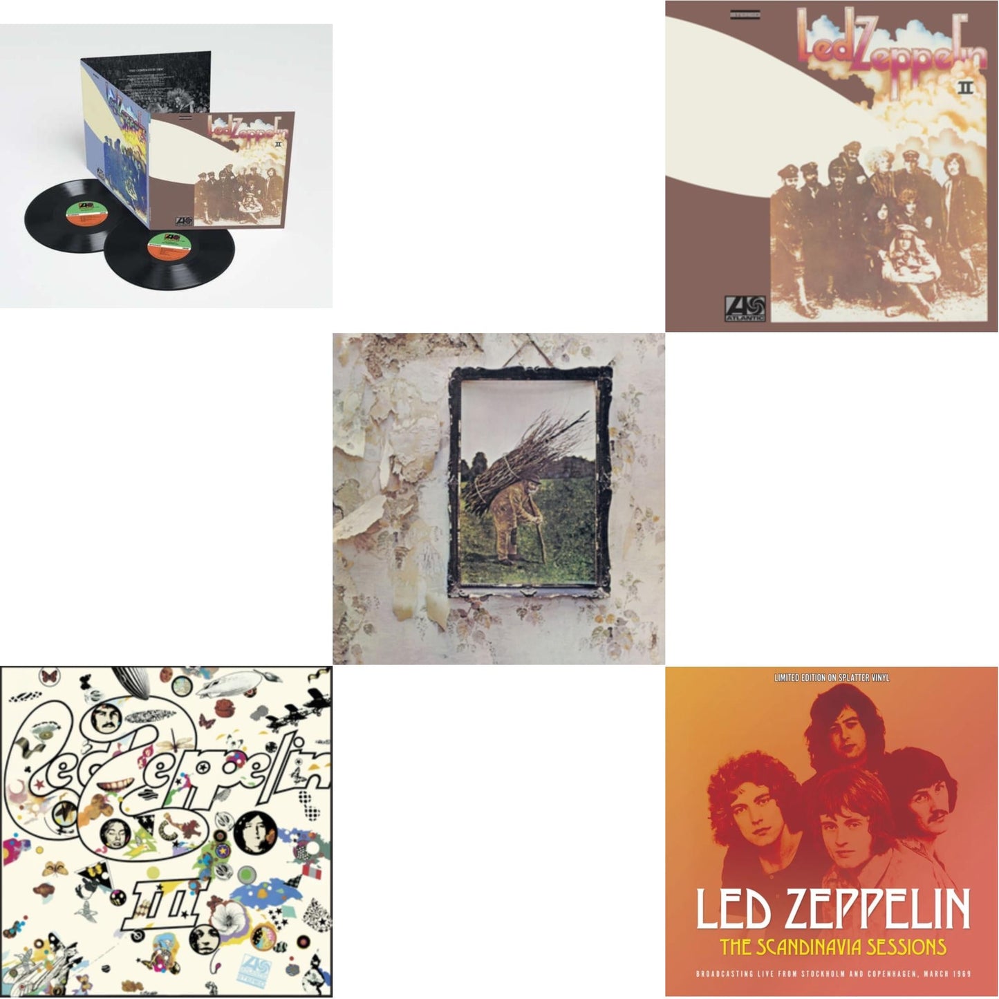 Led Zeppelin - Led Zeppelin Ii (Deluxe Remastered/2LP/180) & Led Zeppelin Iii (Remastered Original/180G) & Led Zeppelin Iv & Led Zeppelin Ii (180G/Remastered) & Scandinavia Sessions (Splatter LP Vinyl)