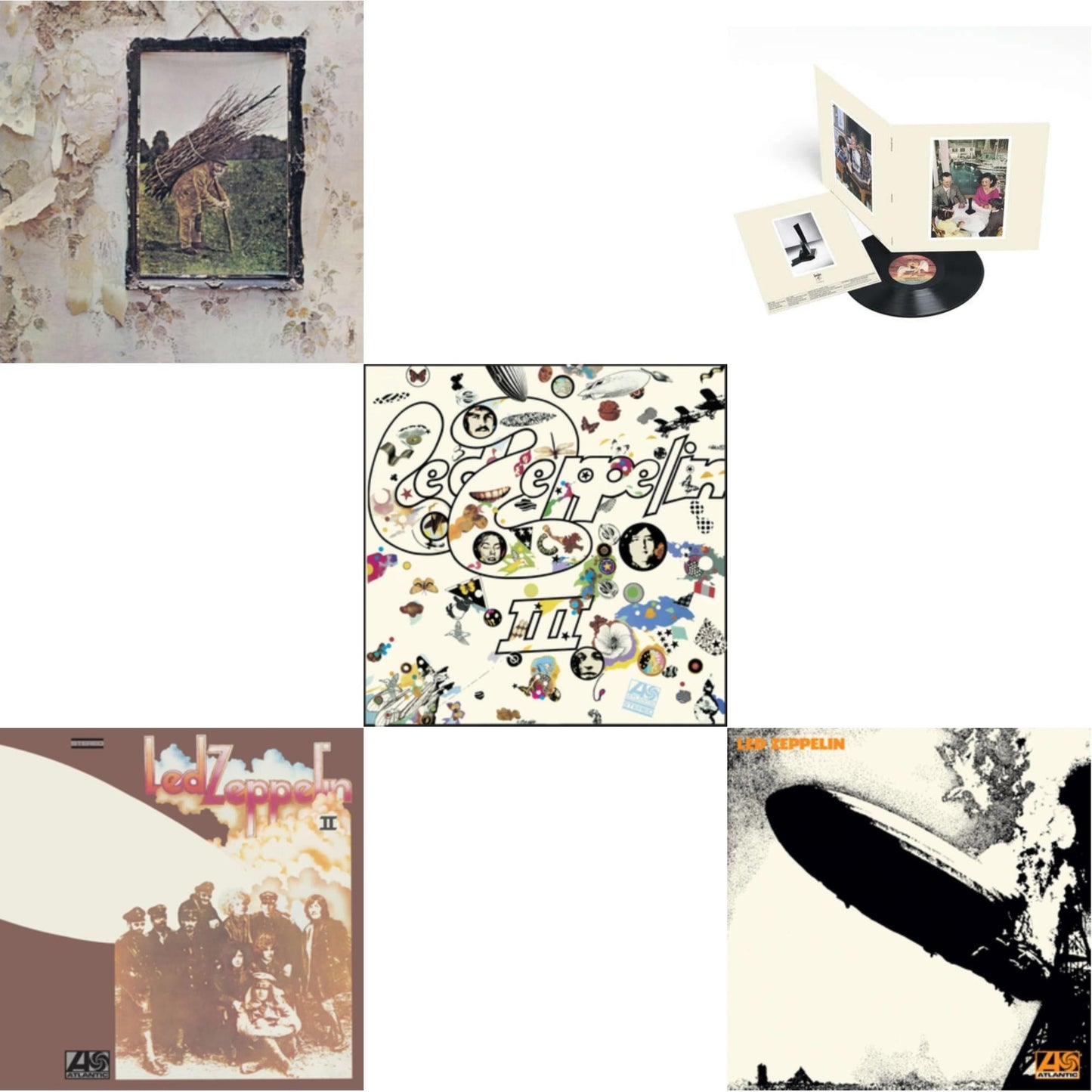 Led Zeppelin - Led Zeppelin Iii (Remastered Original/180G) & Led Zeppelin Iv & Presence & Led Zeppelin Ii (180G/Remastered) & Led Zeppelin I (180G/Remastered) - LP Vinyl Bundle