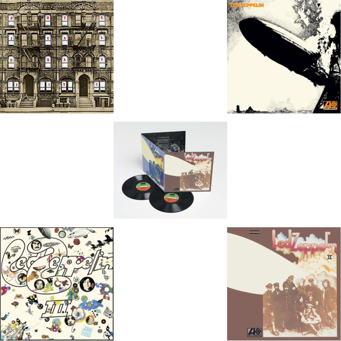 Led Zeppelin - Led Zeppelin Ii (Deluxe Remastered/2LP/180) & Led Zeppelin Iii (Remastered Original/180G) & Physical Graffiti (2015 Remaster) & Led Zeppelin Ii (180G/Remastered) & Led Zeppelin I (180G/Remastered)
